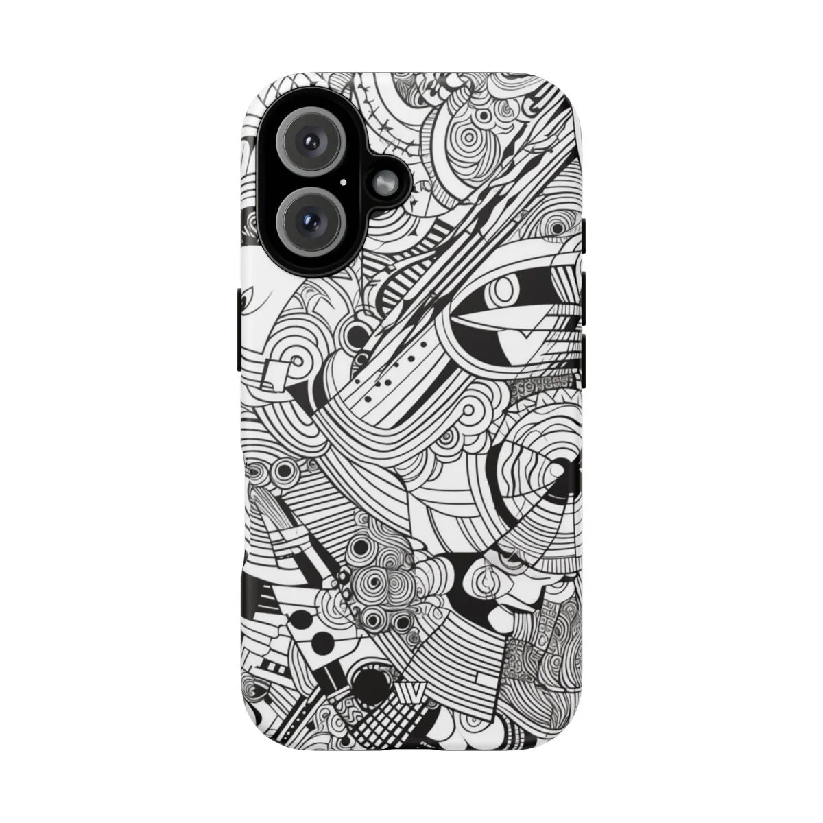B&W ABSTRACT DOODLE | Tough Phone Case - Image 71