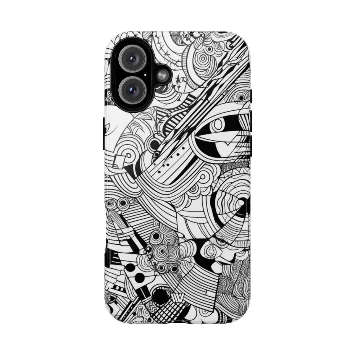 B&W ABSTRACT DOODLE | Tough Phone Case - Image 72