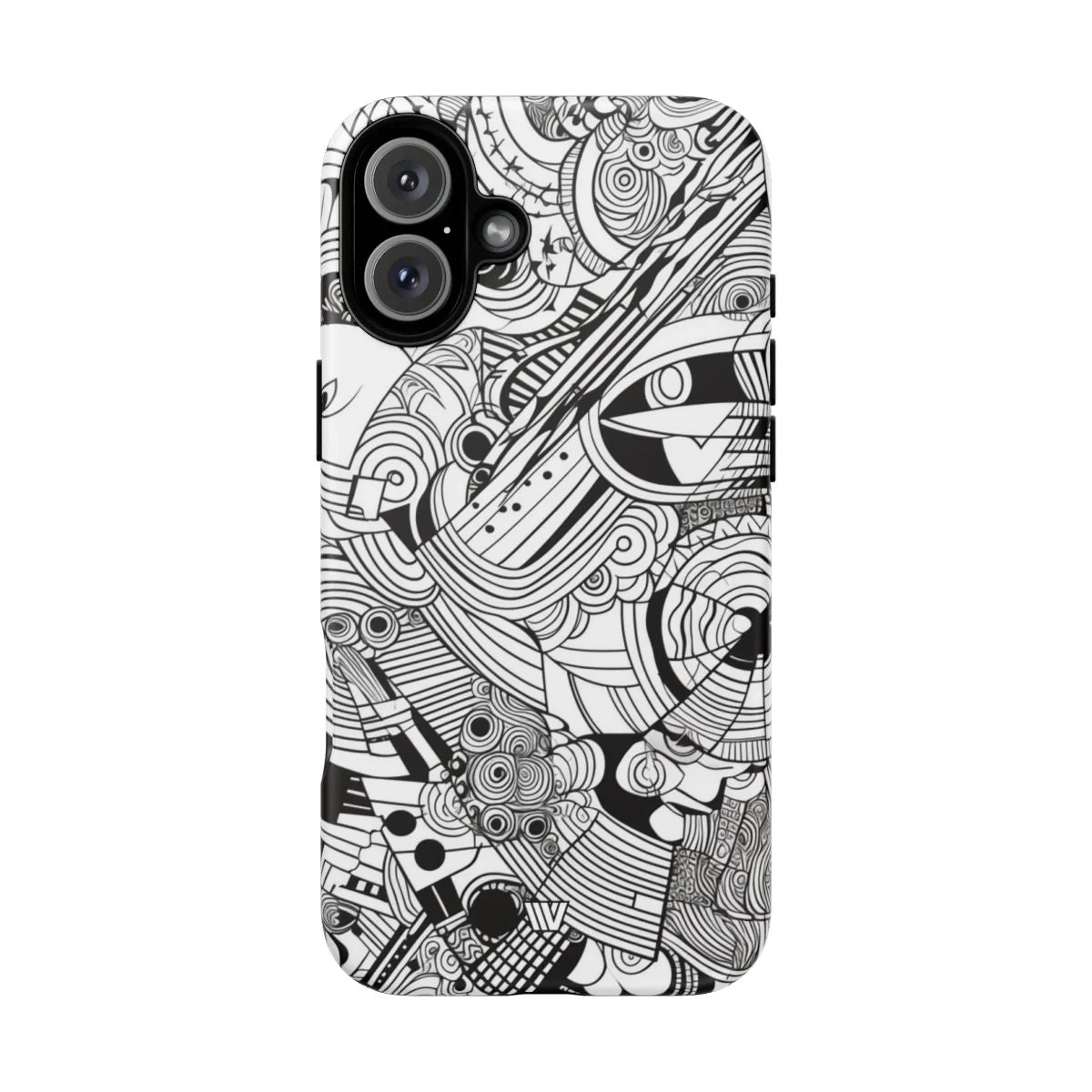 B&W ABSTRACT DOODLE | Tough Phone Case - Image 73