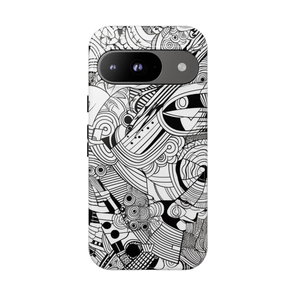 B&W ABSTRACT DOODLE | Tough Phone Case - Image 74