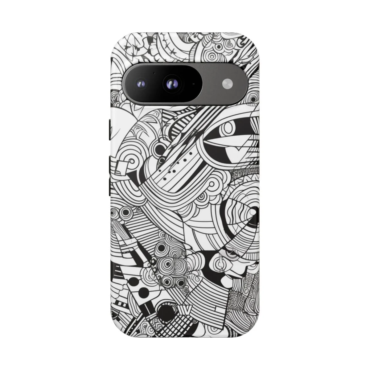 B&W ABSTRACT DOODLE | Tough Phone Case - Image 75