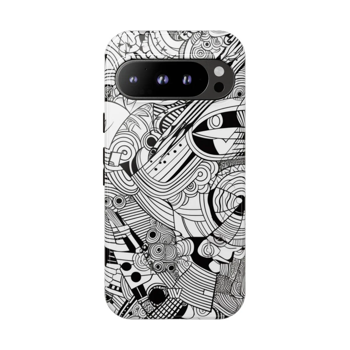 B&W ABSTRACT DOODLE | Tough Phone Case - Image 76