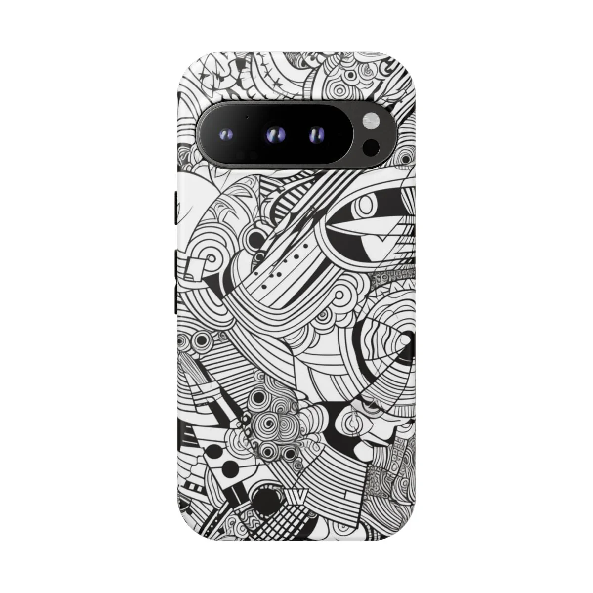 B&W ABSTRACT DOODLE | Tough Phone Case - Image 77