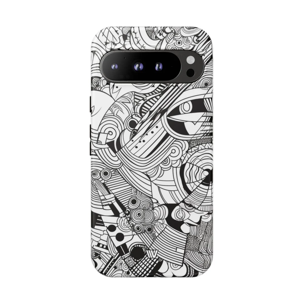 B&W ABSTRACT DOODLE | Tough Phone Case - Image 79