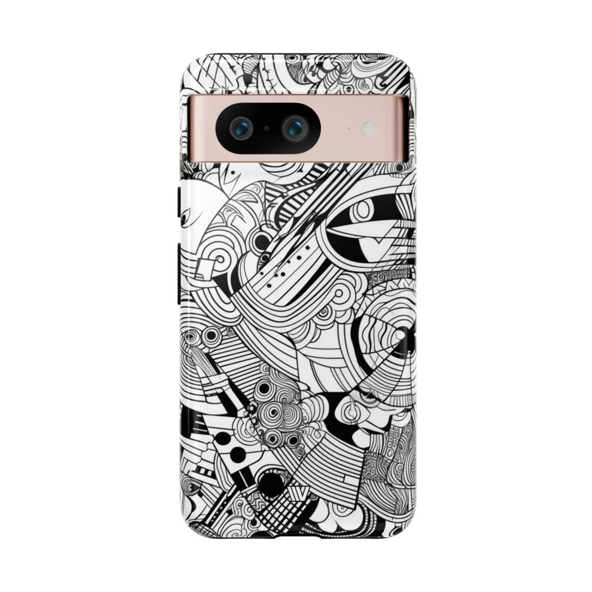 B&W ABSTRACT DOODLE | Tough Phone Case - Image 80