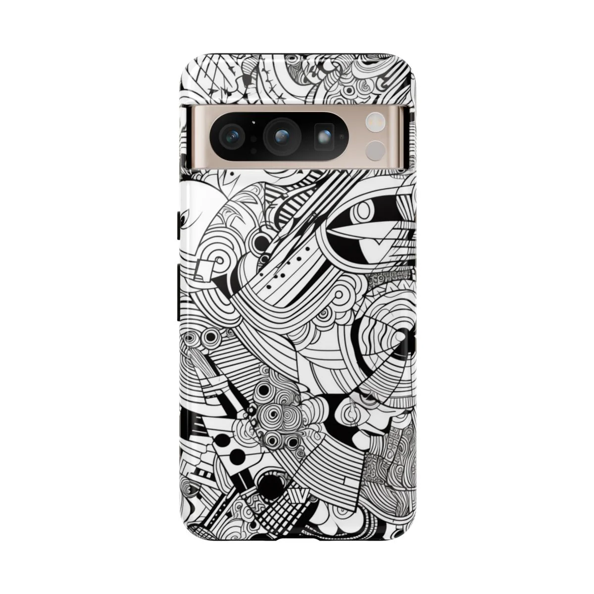 B&W ABSTRACT DOODLE | Tough Phone Case - Image 82