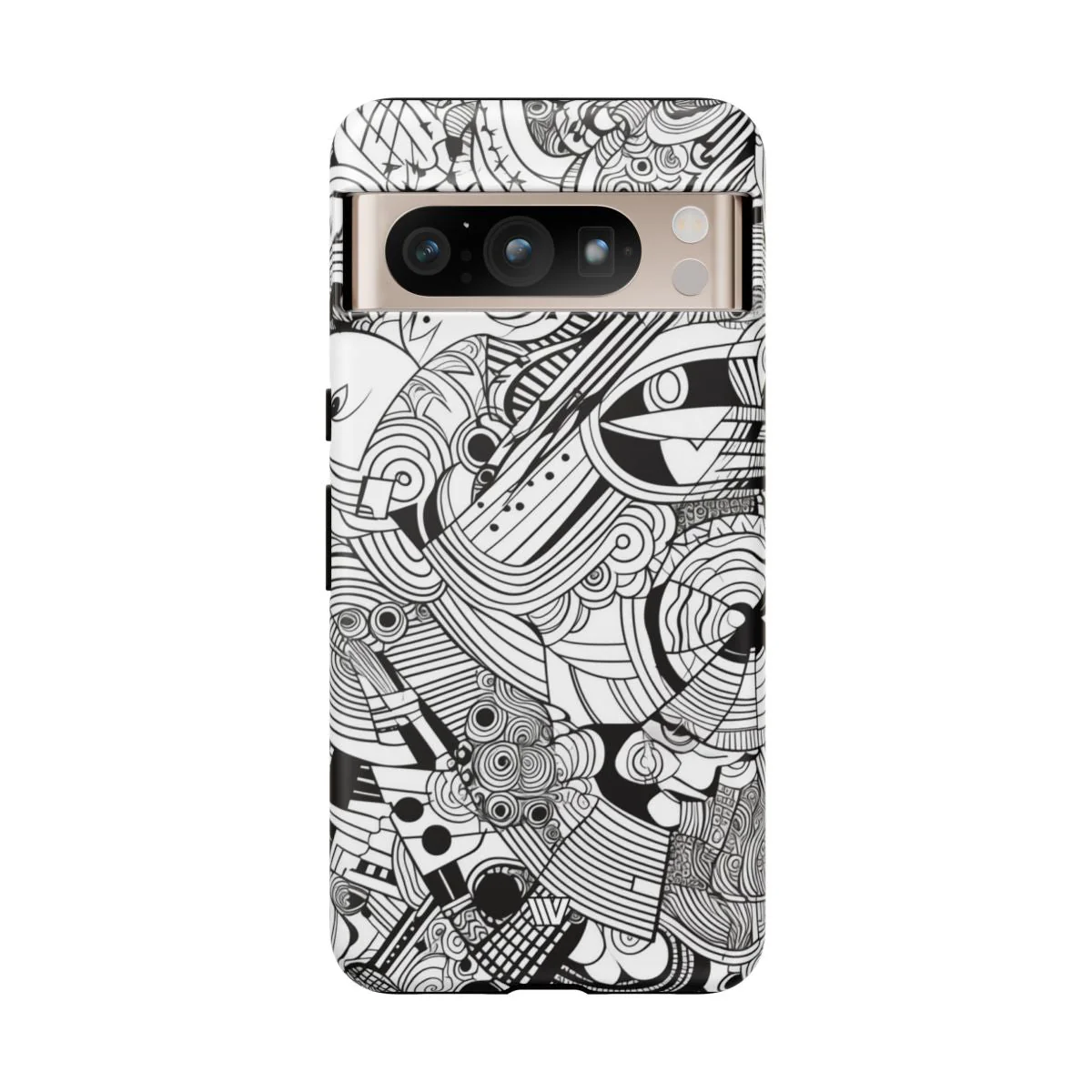 B&W ABSTRACT DOODLE | Tough Phone Case - Image 83