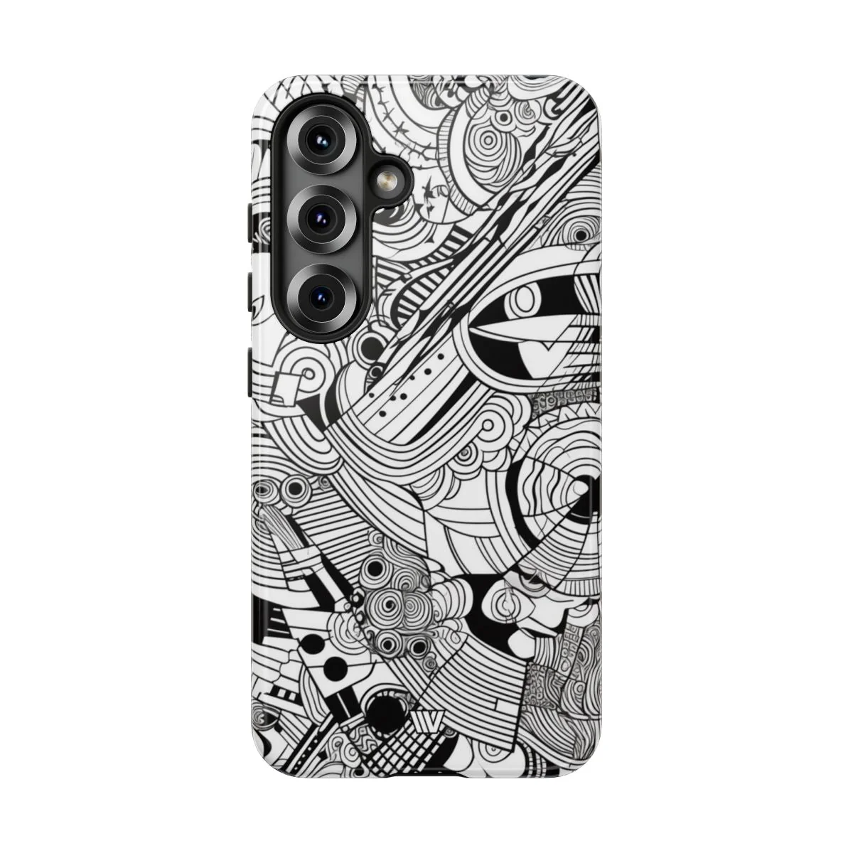B&W ABSTRACT DOODLE | Tough Phone Case - Image 84