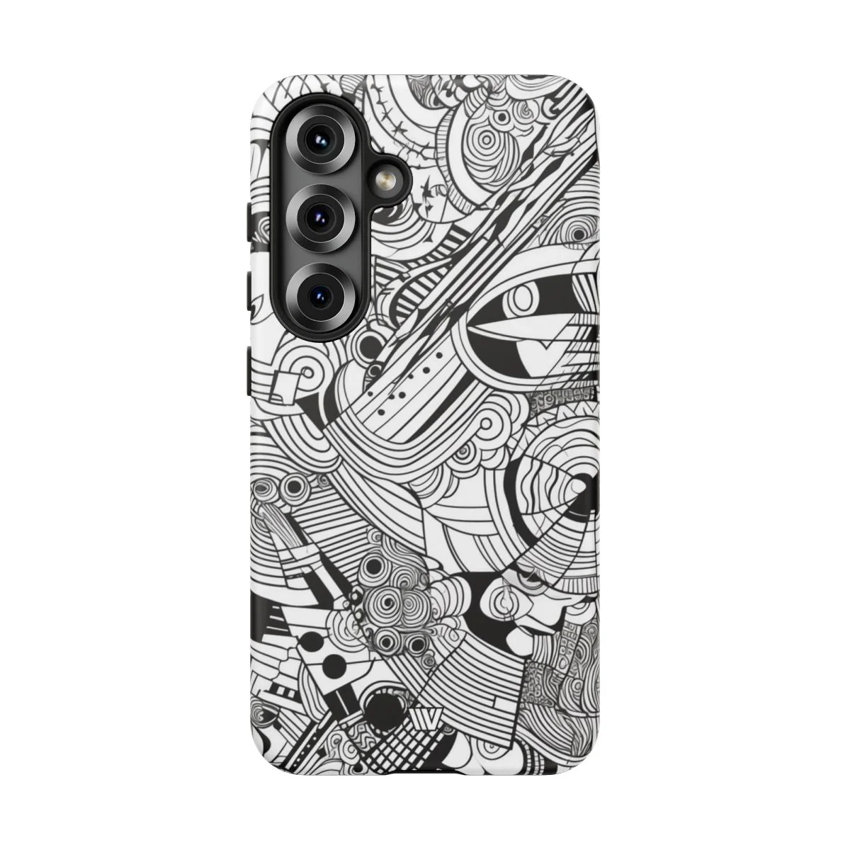 B&W ABSTRACT DOODLE | Tough Phone Case - Image 85