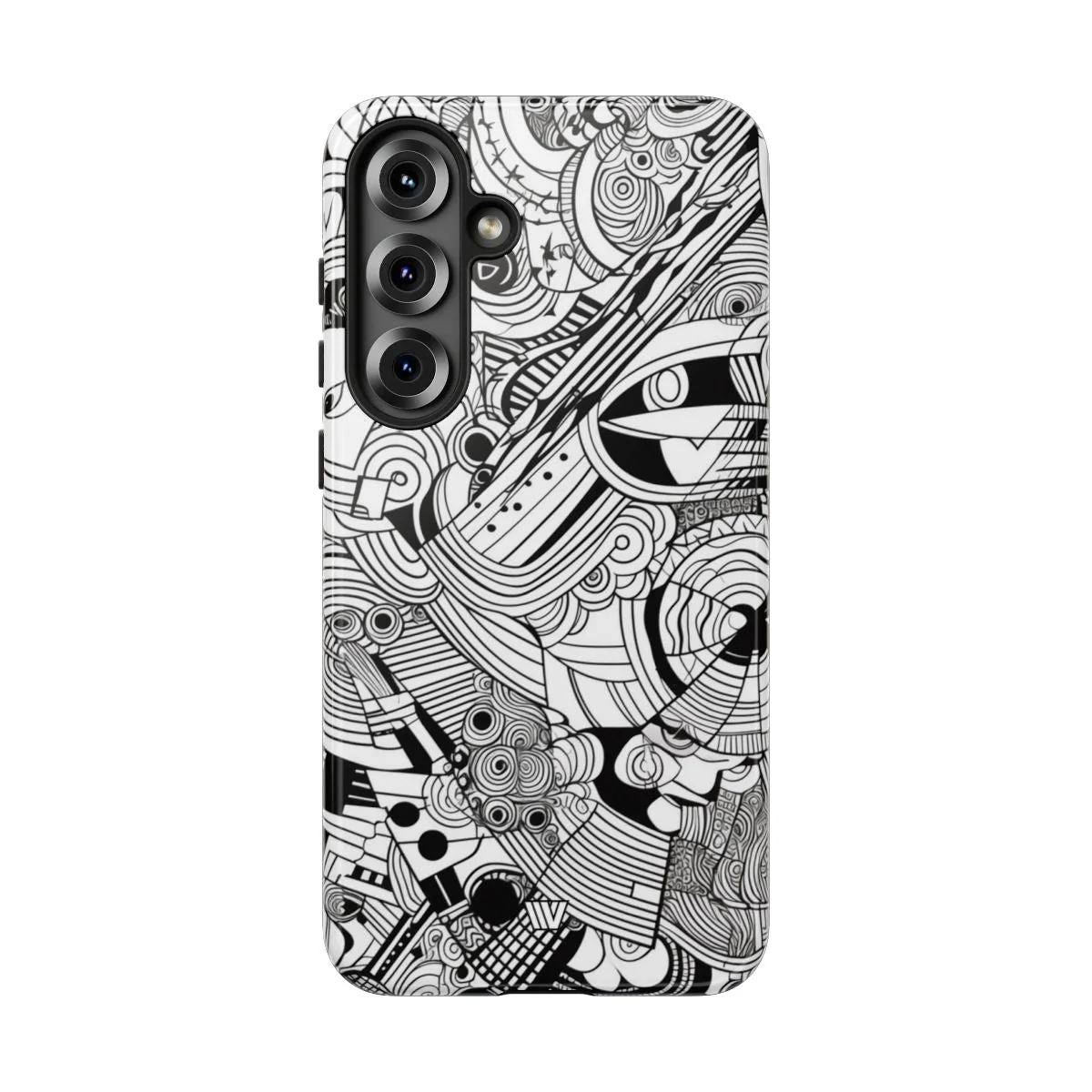 B&W ABSTRACT DOODLE | Tough Phone Case - Image 86