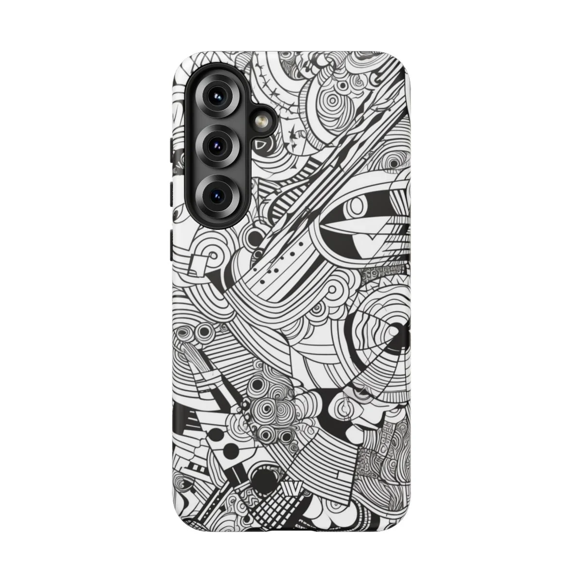B&W ABSTRACT DOODLE | Tough Phone Case - Image 87