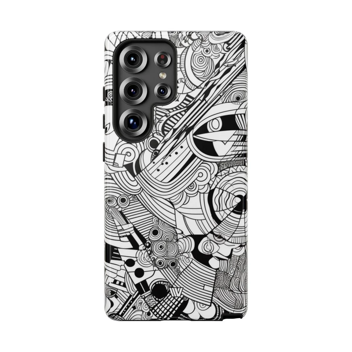 B&W ABSTRACT DOODLE | Tough Phone Case - Image 88