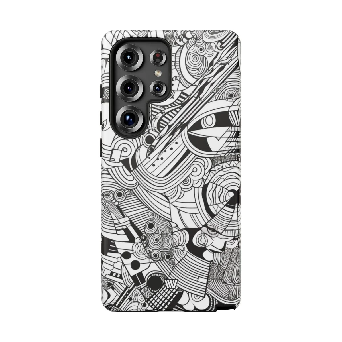 B&W ABSTRACT DOODLE | Tough Phone Case - Image 89