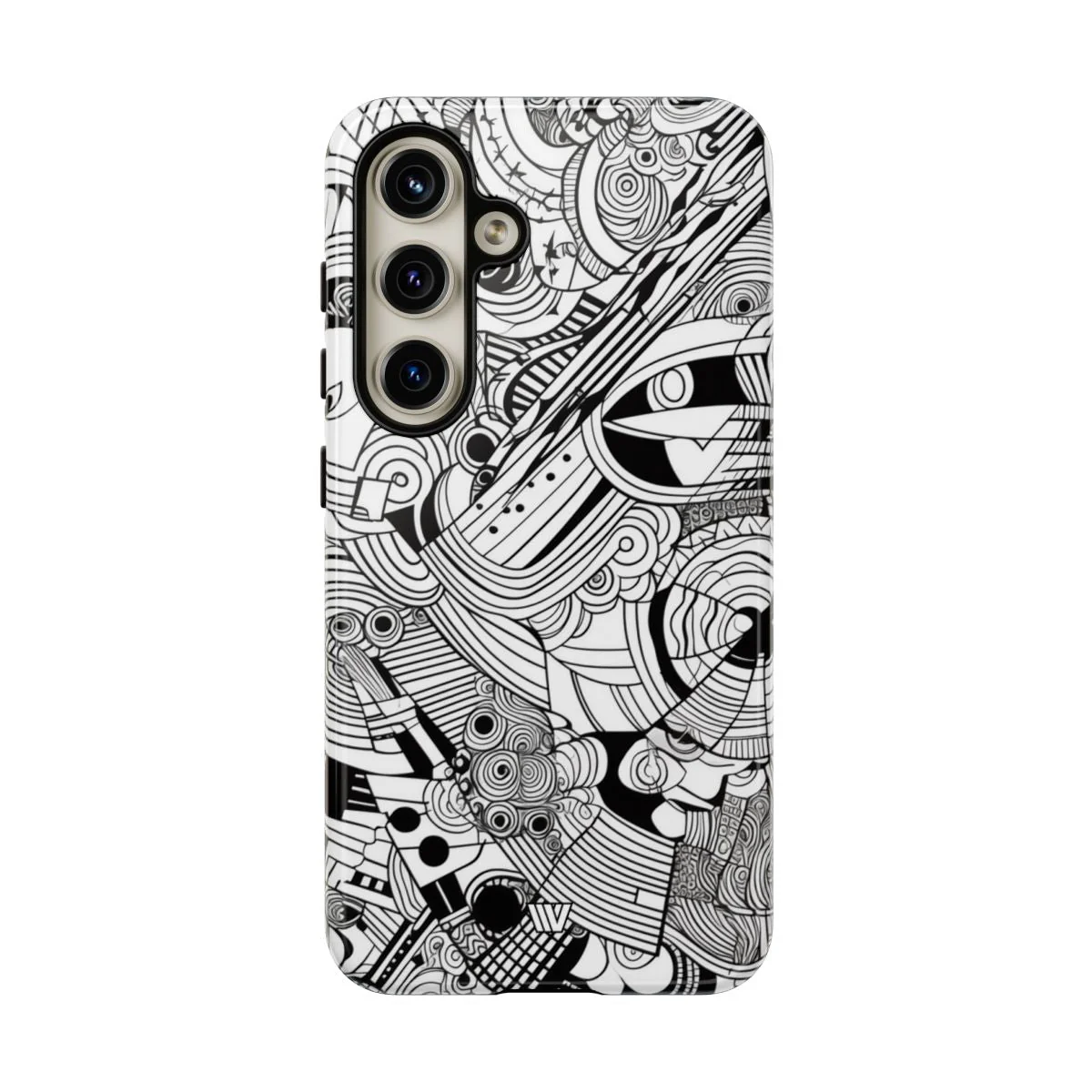 B&W ABSTRACT DOODLE | Tough Phone Case - Image 90