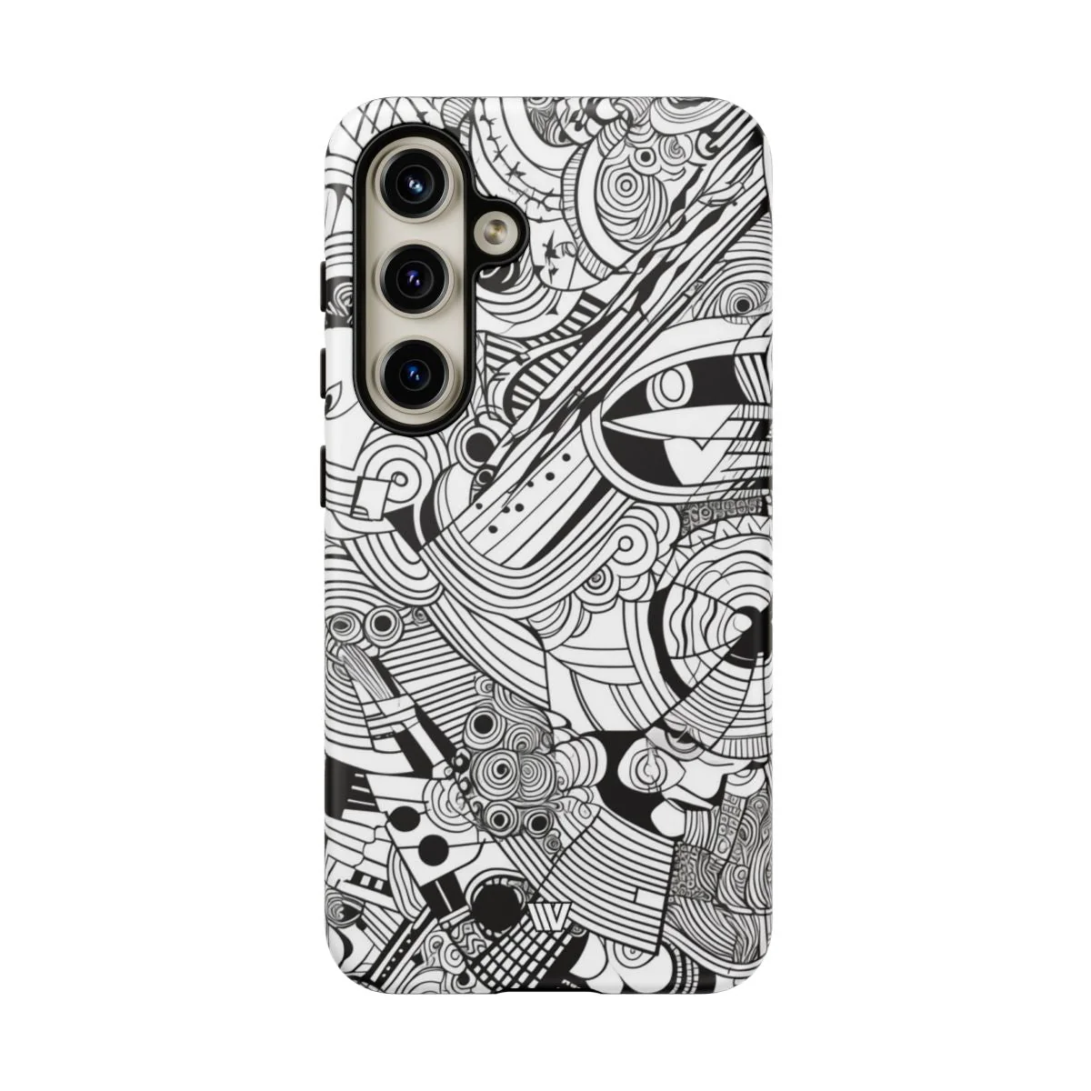 B&W ABSTRACT DOODLE | Tough Phone Case - Image 91