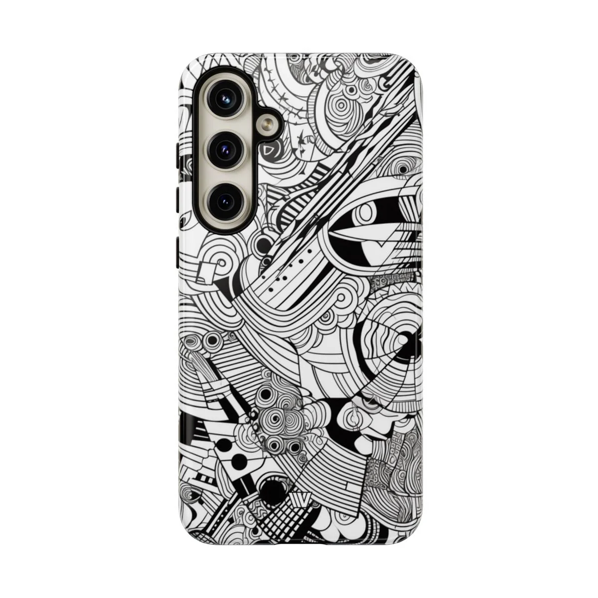 B&W ABSTRACT DOODLE | Tough Phone Case - Image 92