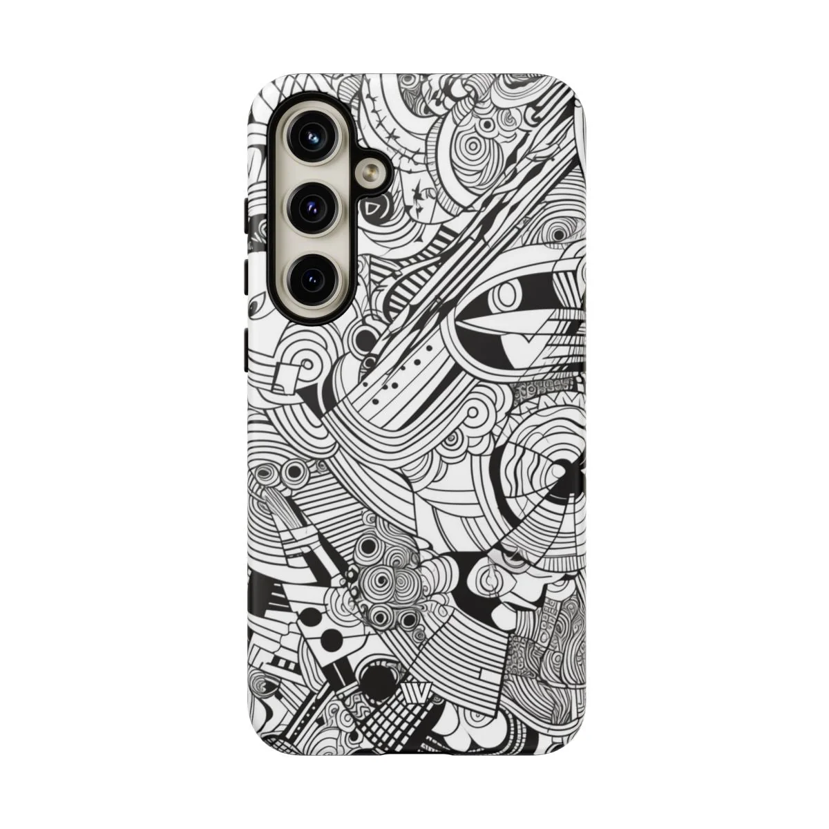B&W ABSTRACT DOODLE | Tough Phone Case - Image 93