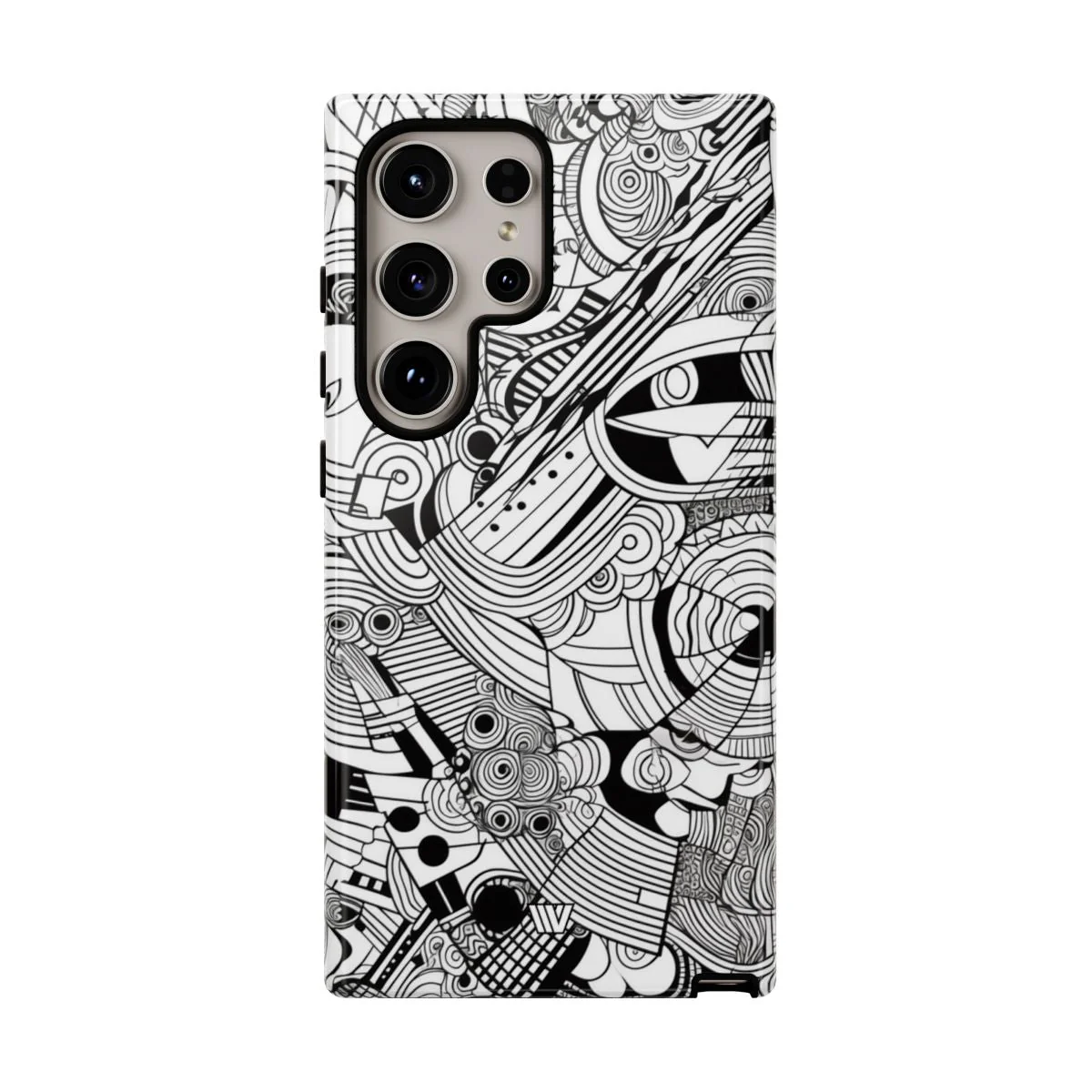 B&W ABSTRACT DOODLE | Tough Phone Case - Image 94