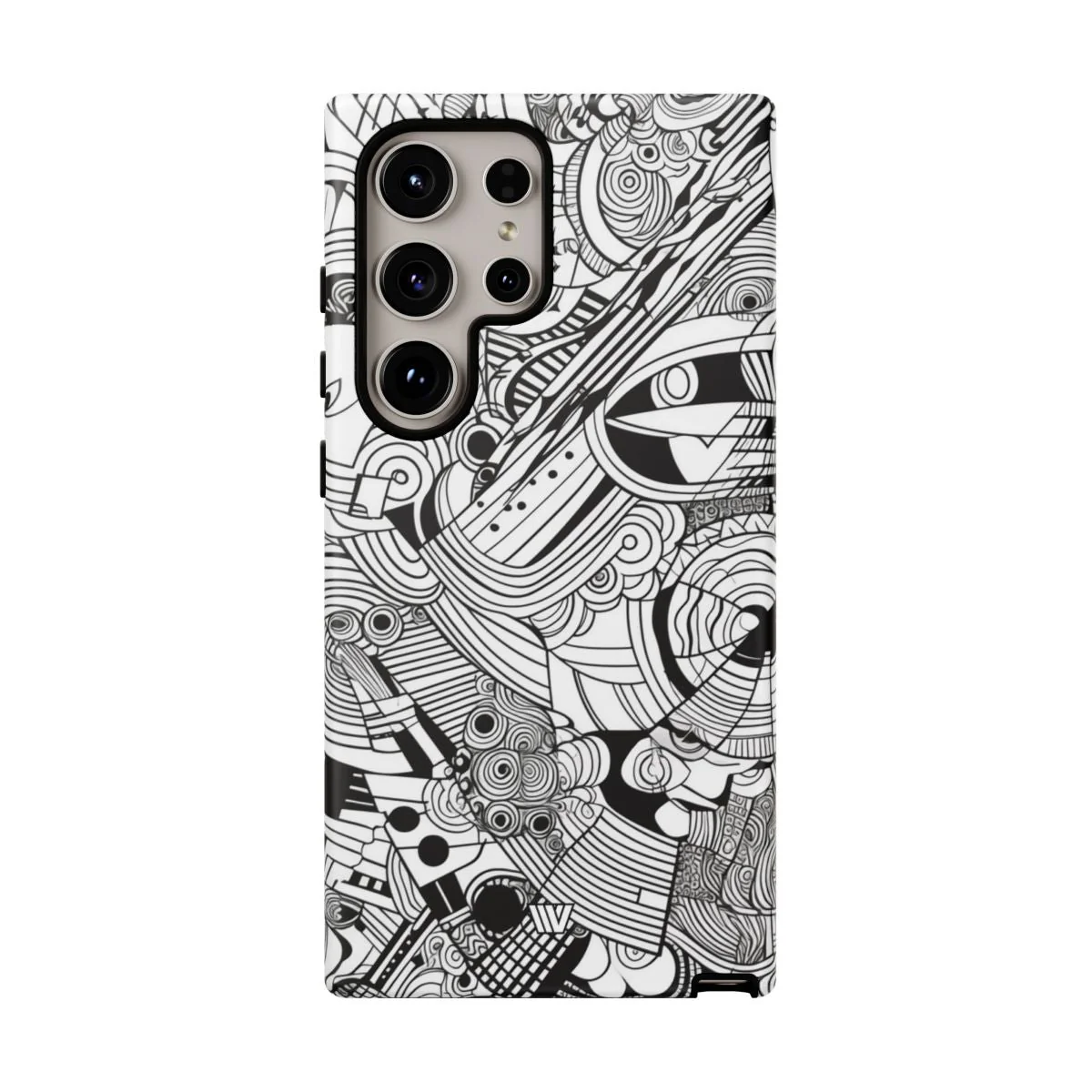 B&W ABSTRACT DOODLE | Tough Phone Case - Image 95