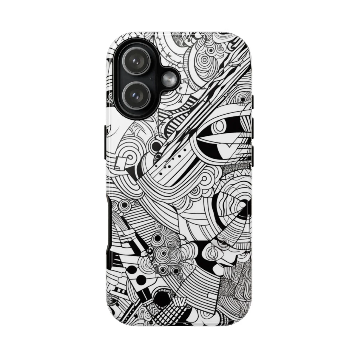 B&W ABSTRACT DOODLE | Tough Phone Case - Image 96