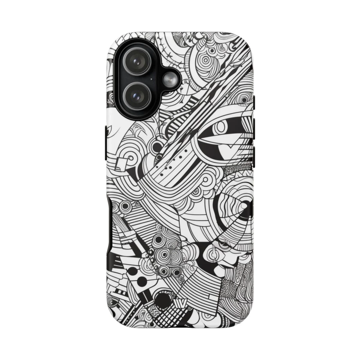 B&W ABSTRACT DOODLE | Tough Phone Case - Image 97
