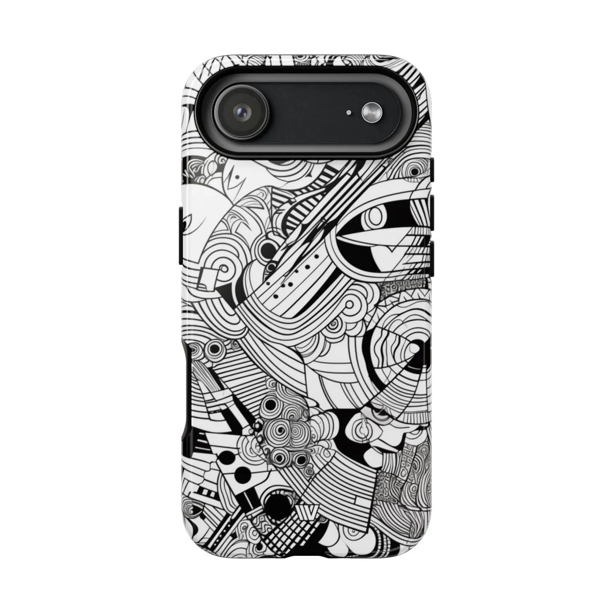 B&W ABSTRACT DOODLE | Tough Phone Case - Image 98