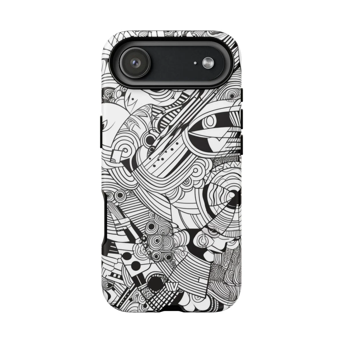 B&W ABSTRACT DOODLE | Tough Phone Case - Image 99
