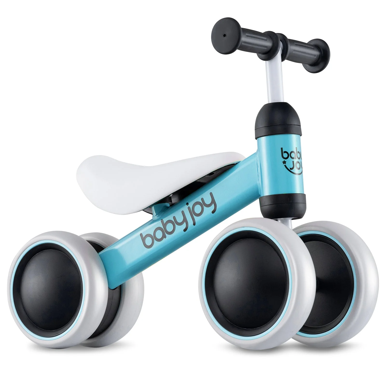 Baby Balance Bike for 2 Years Old Boys Girls No Pedal 4 Wheels-Blue - Image 2
