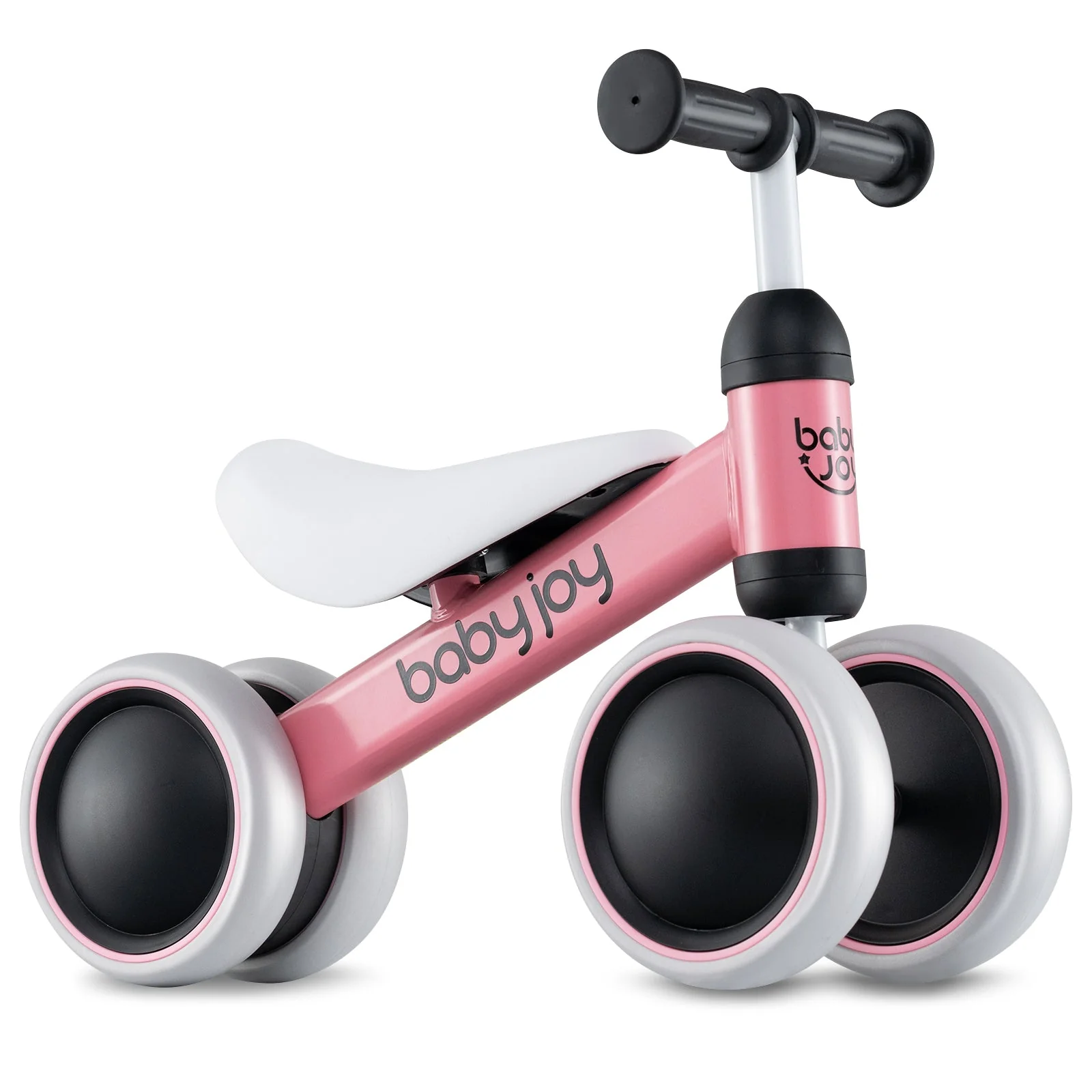 Baby Balance Bike for 2 Years Old Boys Girls No Pedal 4 Wheels-Pink - Image 2