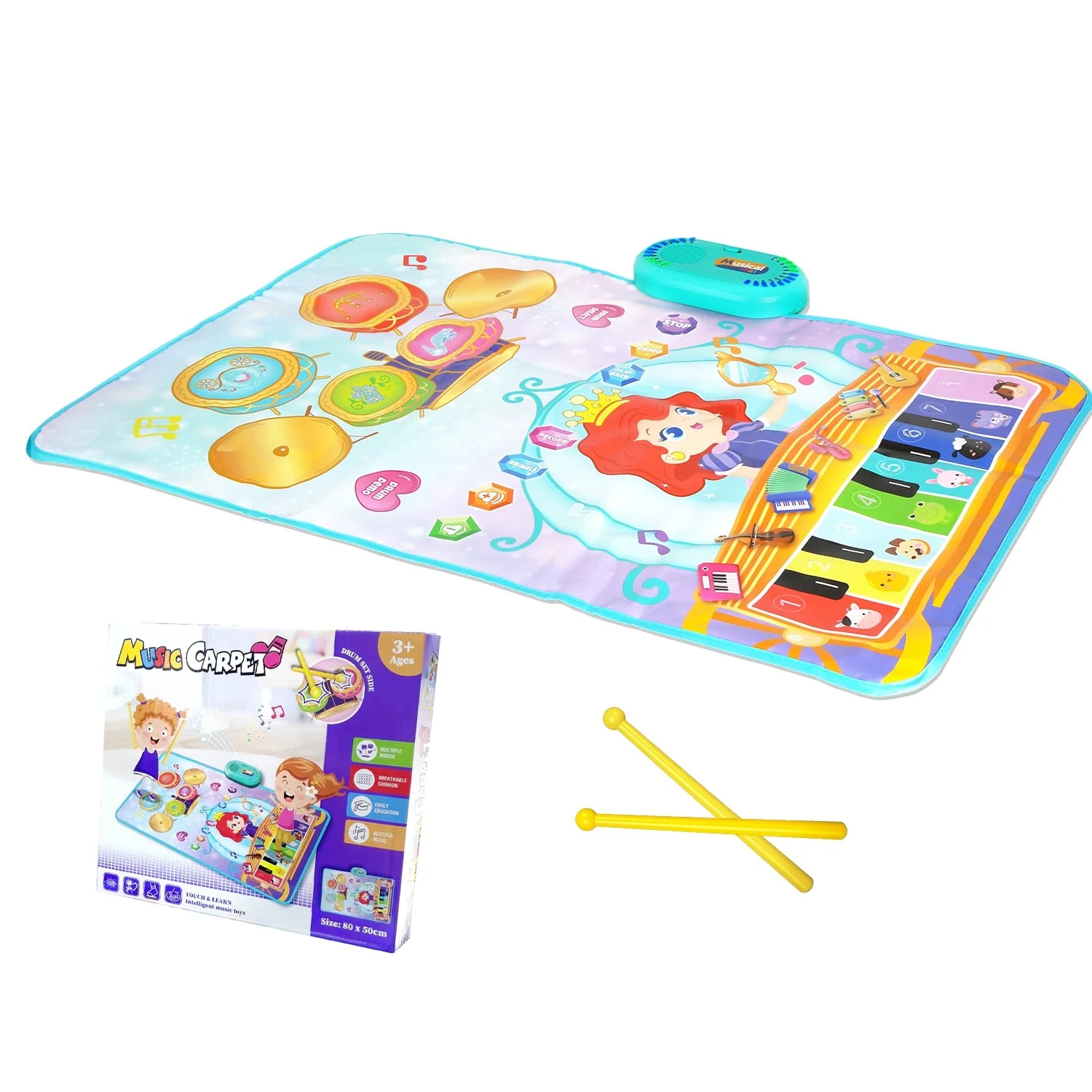 Baby Musical Mat With 55 Music Sounds Toddler Toys Floor Piano Keyboard Mat Drum Mat Carpet Educational Musical Learning Toy Infant Music Toy for 1 2 - Image 2