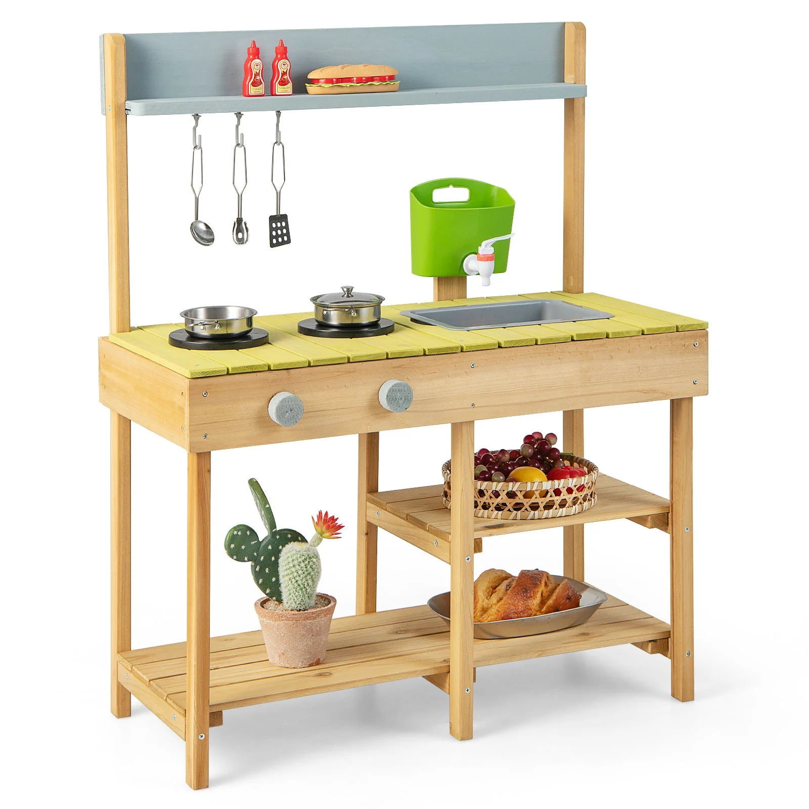 Backyard Pretend Play Toy Kitchen with Stove Top - Image 3