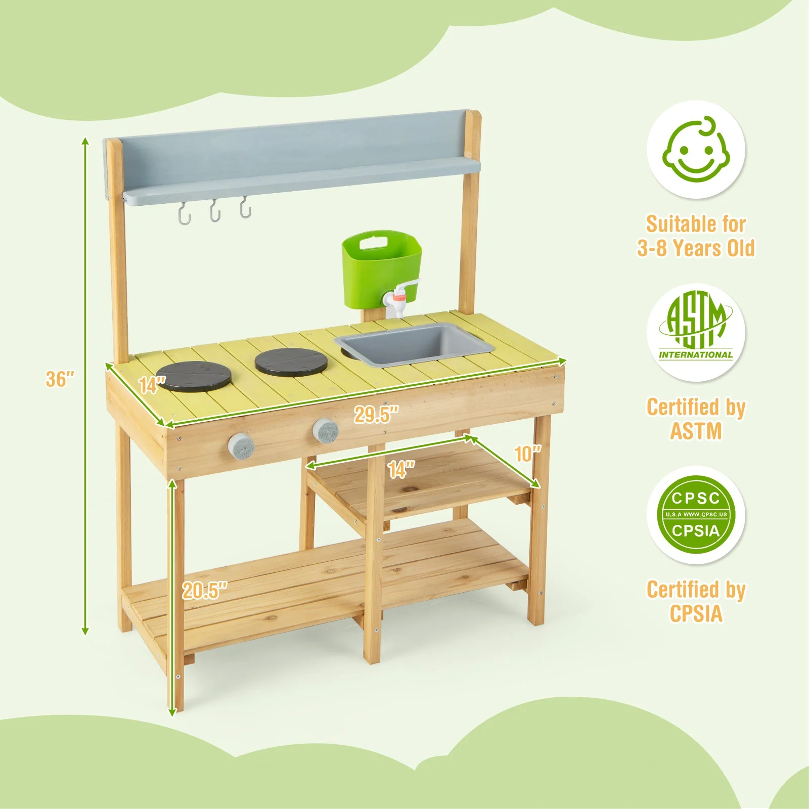 Backyard Pretend Play Toy Kitchen with Stove Top - Image 5