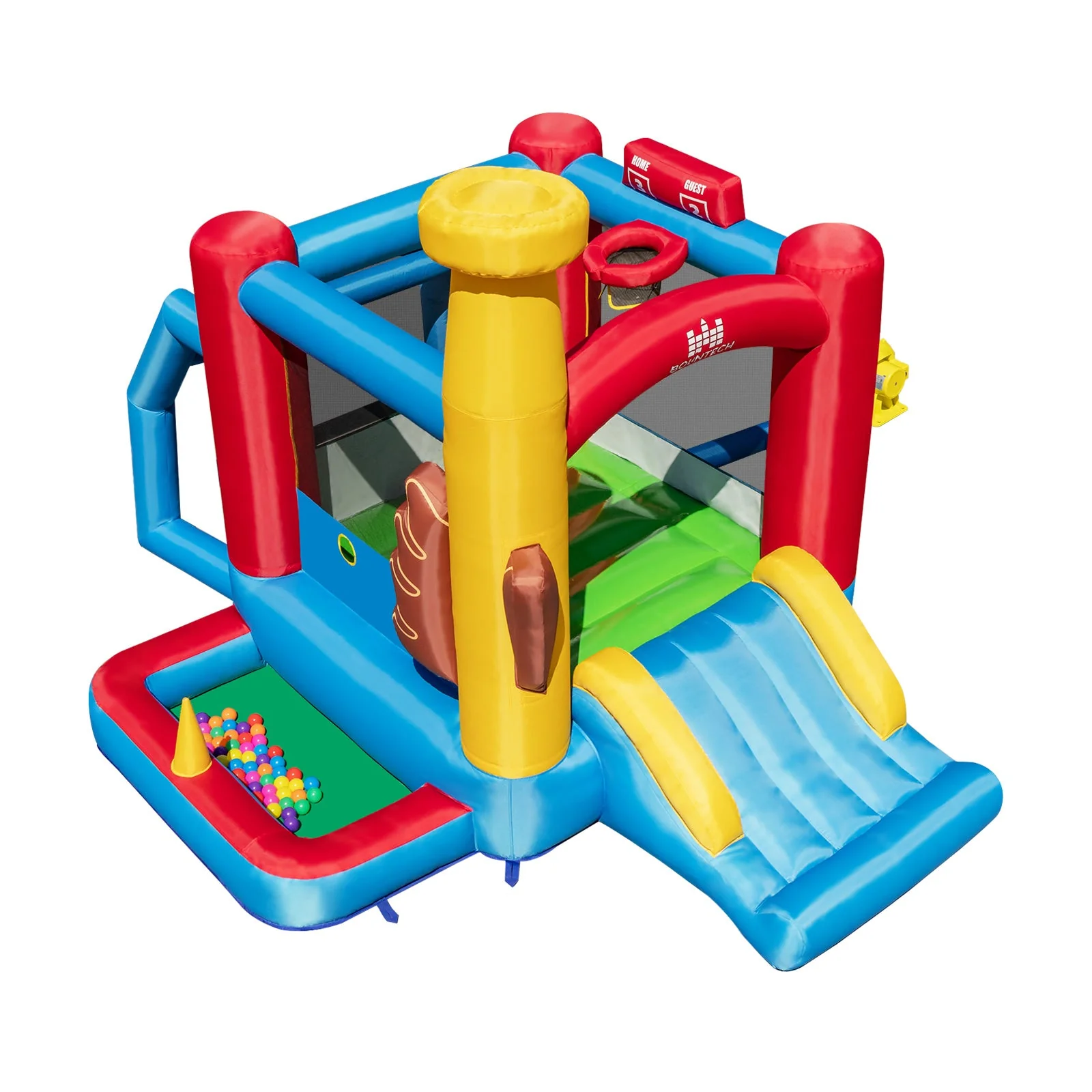 Baseball Themed Inflatable Bounce House with Ball Pit and Ocean Balls with 735W Blower - Image 6