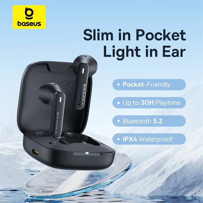 Baseus Bowie E16 Wireless Earphones Bluetooth 5.3 TWS Earbuds IPX4 Waterproof Earphone 30H Playtime 13mm Driver HIFI Headphones - Image 3