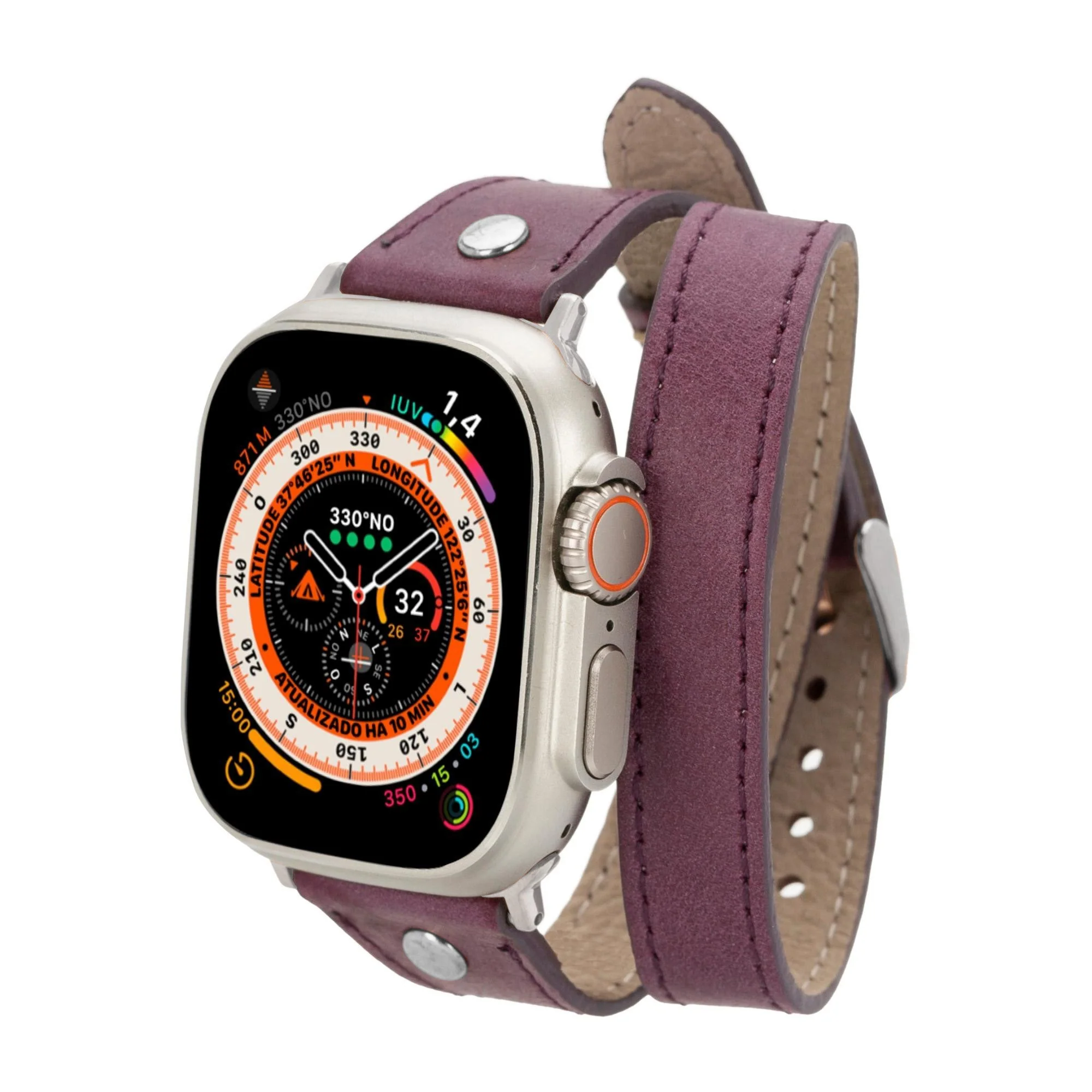 Basin Double Tour Leather Bands for Apple Watch 9, Ultra 2 and SE - Image 13