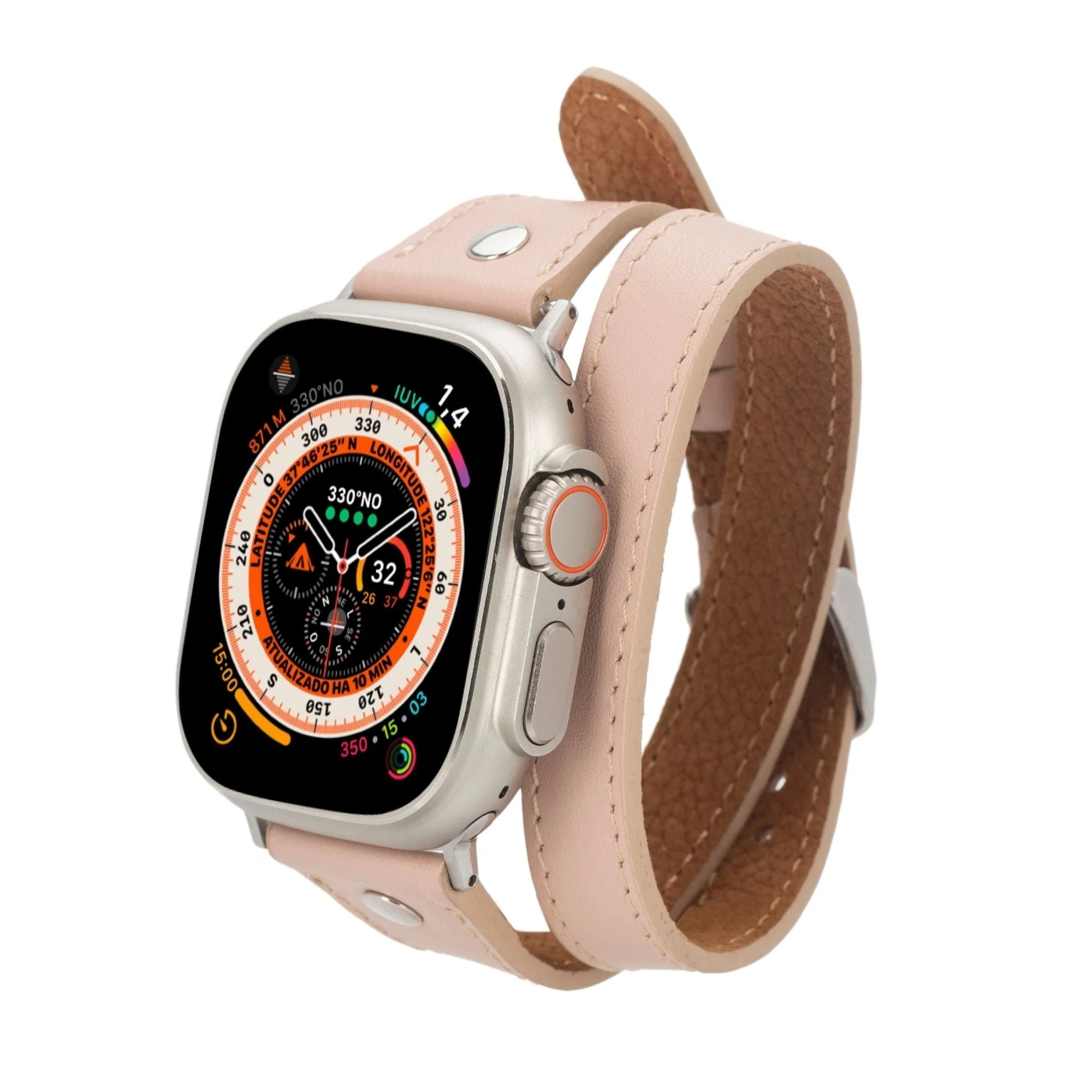 Basin Double Tour Leather Bands for Apple Watch 9, Ultra 2 and SE - Image 5