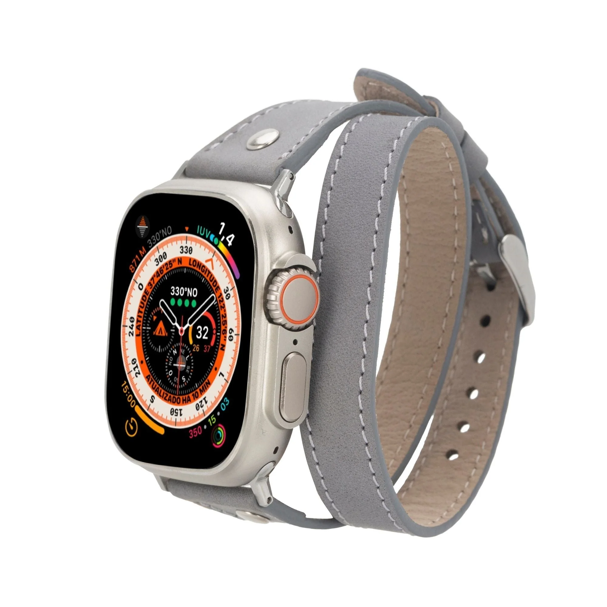Basin Double Tour Leather Bands for Apple Watch 9, Ultra 2 and SE - Image 9