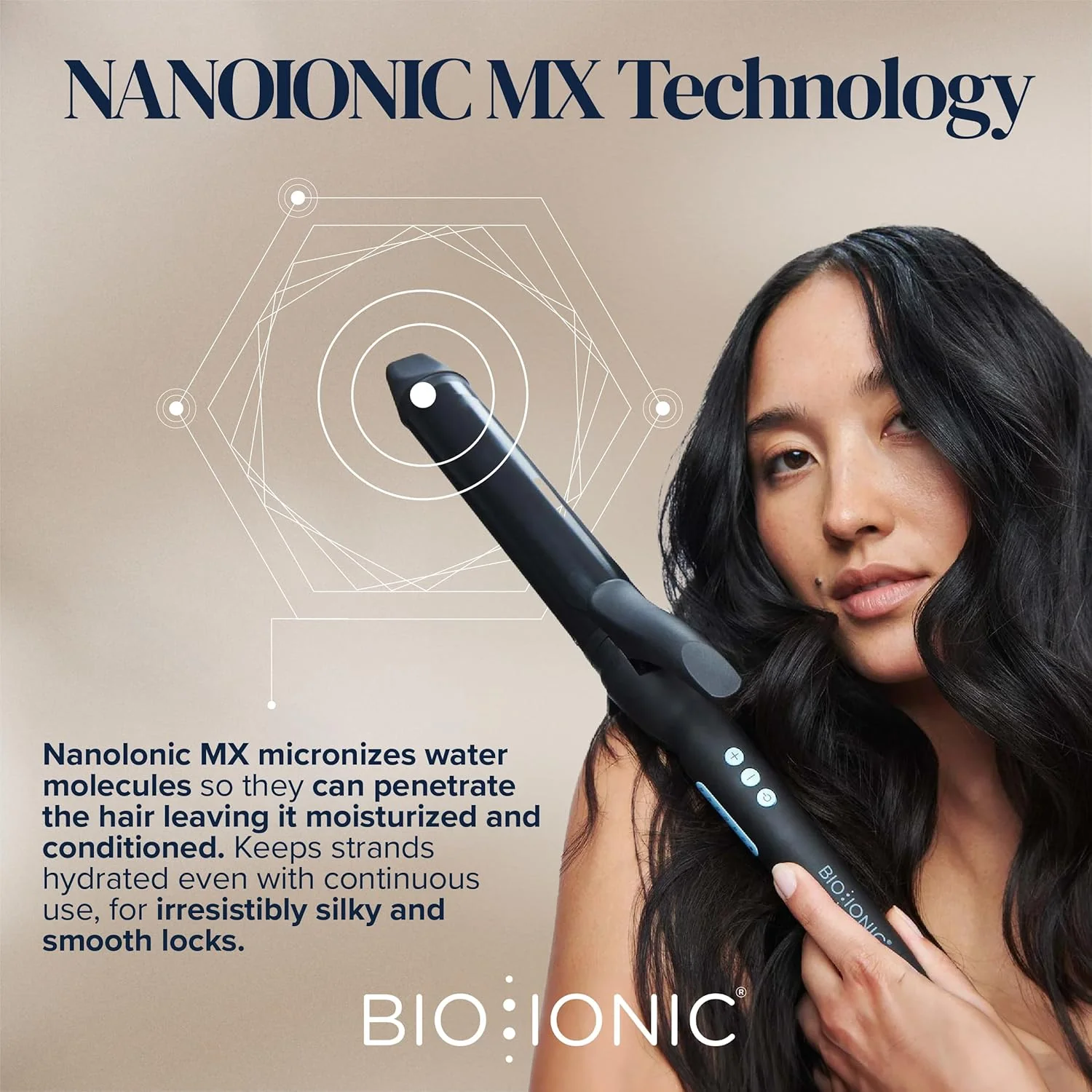Bio Ionic Long Barrel Styler, Curling Iron with Moisture Heat Technology & NanoIonic MX, Versatile Curling Wand with Adjustable Heat Settings, Hair Curler with Extended Barrel - Image 3