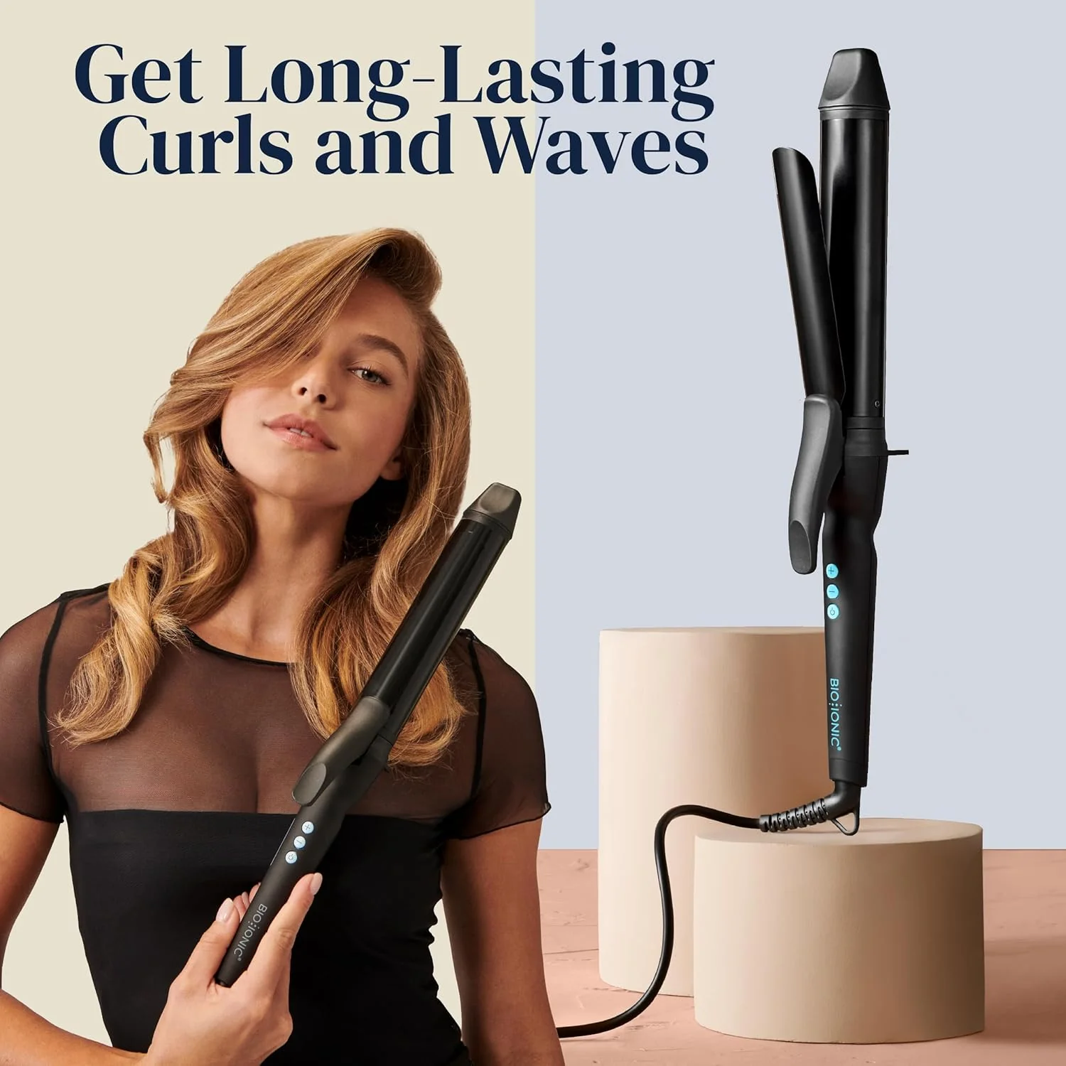 Bio Ionic Long Barrel Styler, Curling Iron with Moisture Heat Technology & NanoIonic MX, Versatile Curling Wand with Adjustable Heat Settings, Hair Curler with Extended Barrel - Image 4