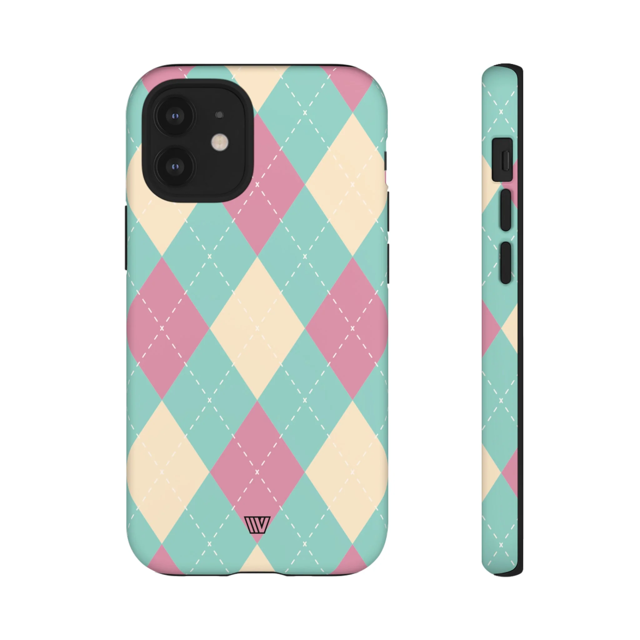 BLUE PINK BEIGE ARGYLE | Tough Phone Case - Image 10