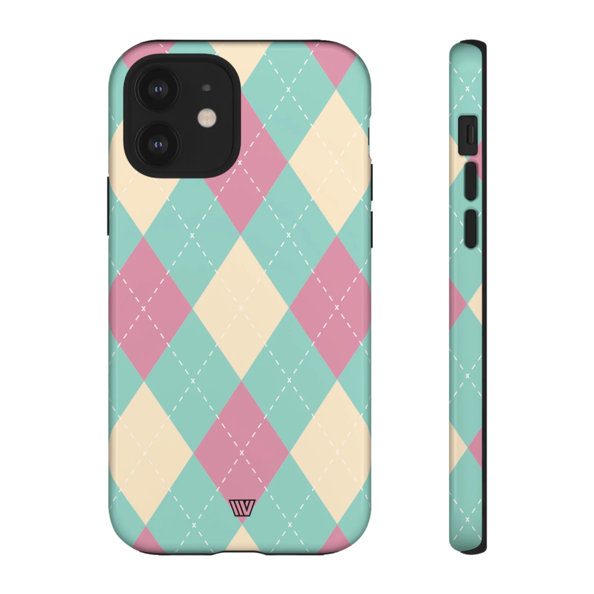 BLUE PINK BEIGE ARGYLE | Tough Phone Case - Image 11
