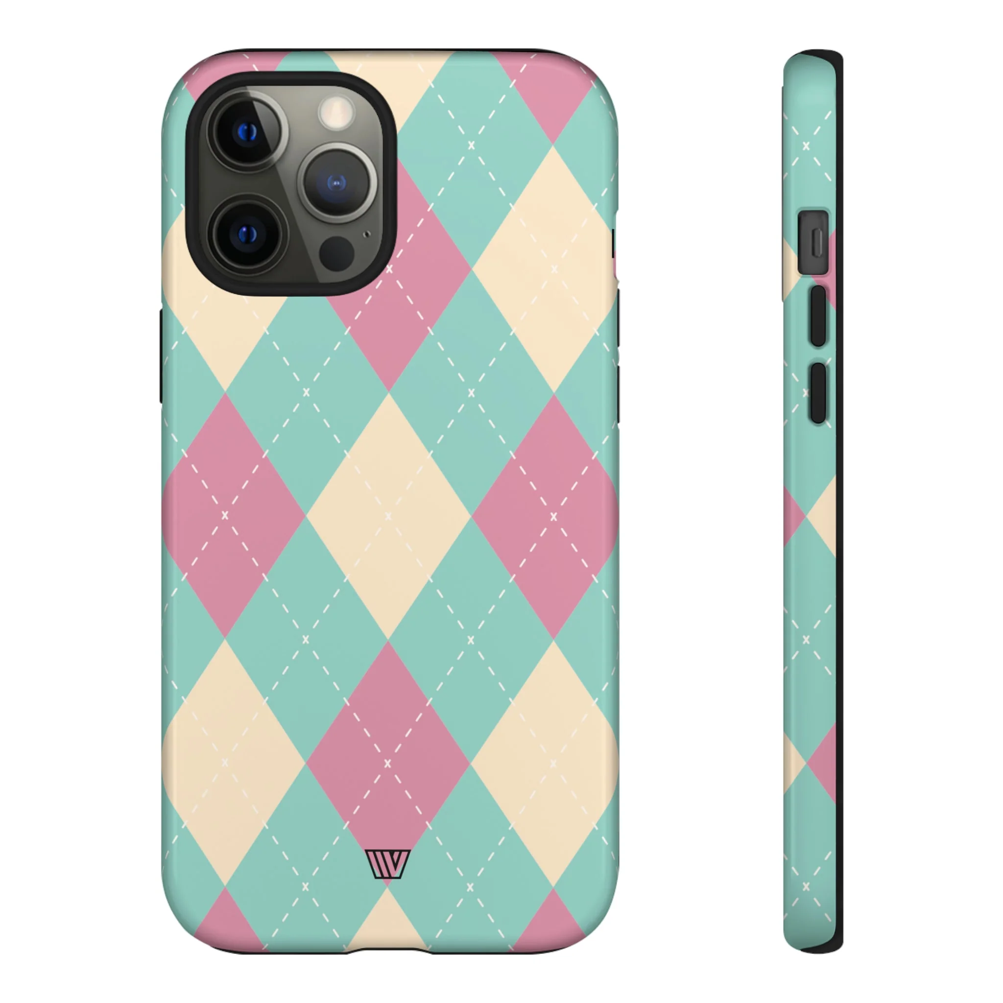 BLUE PINK BEIGE ARGYLE | Tough Phone Case - Image 15