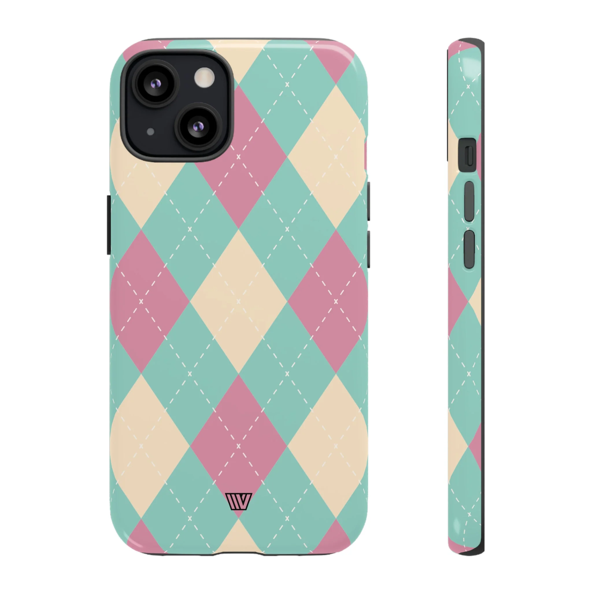 BLUE PINK BEIGE ARGYLE | Tough Phone Case - Image 17