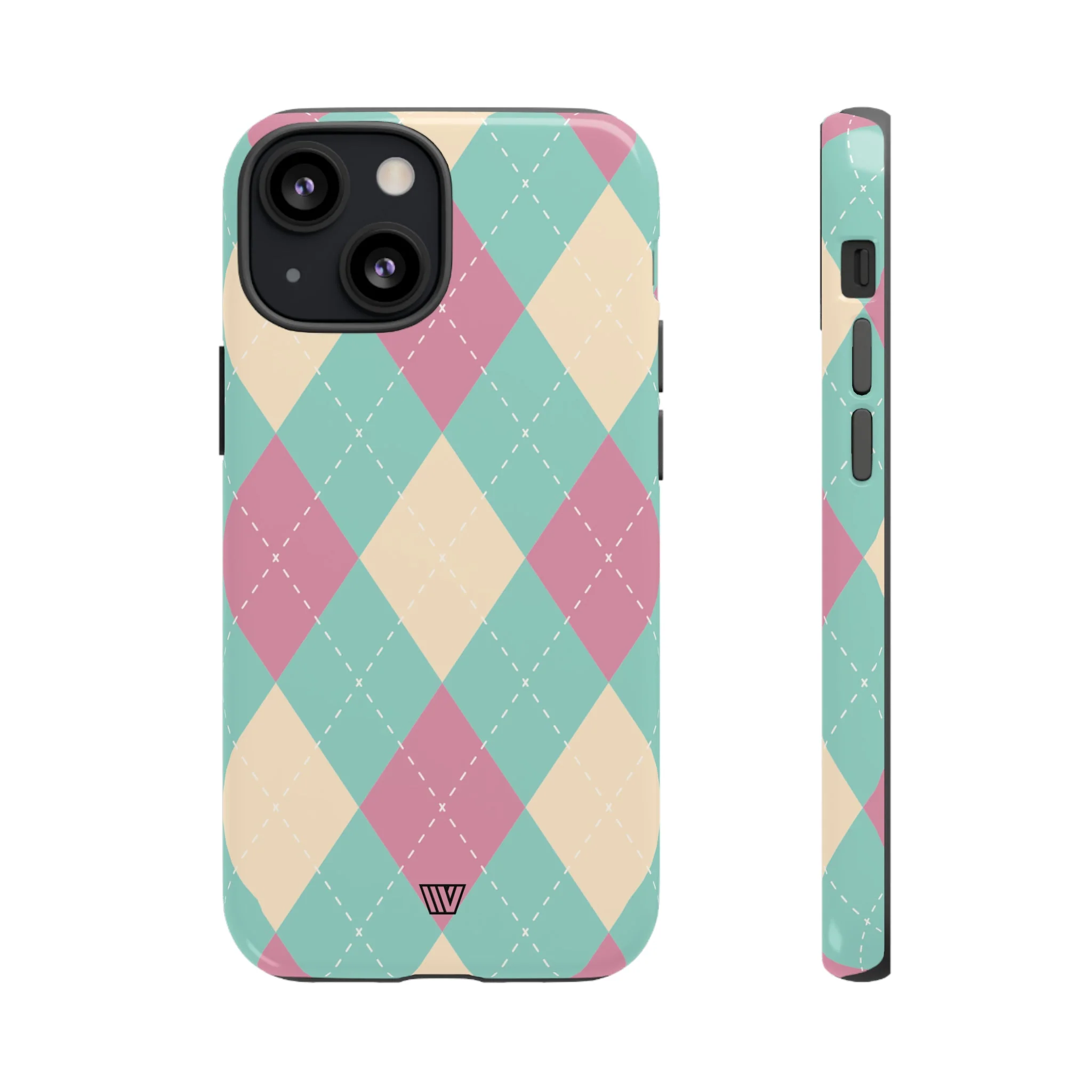 BLUE PINK BEIGE ARGYLE | Tough Phone Case - Image 19