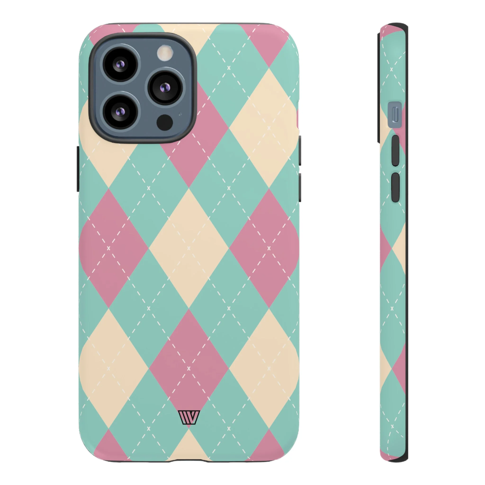 BLUE PINK BEIGE ARGYLE | Tough Phone Case - Image 24