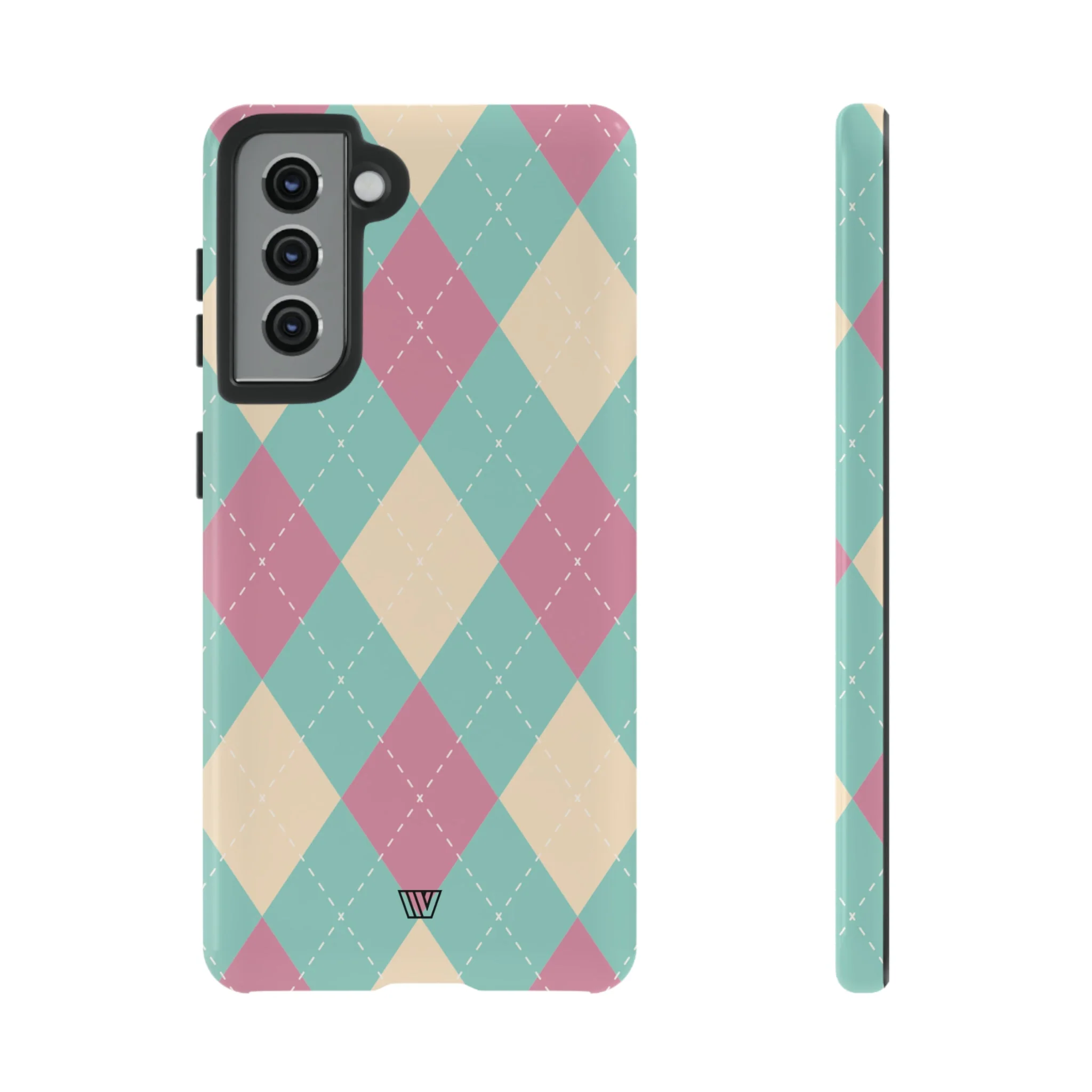 BLUE PINK BEIGE ARGYLE | Tough Phone Case - Image 25