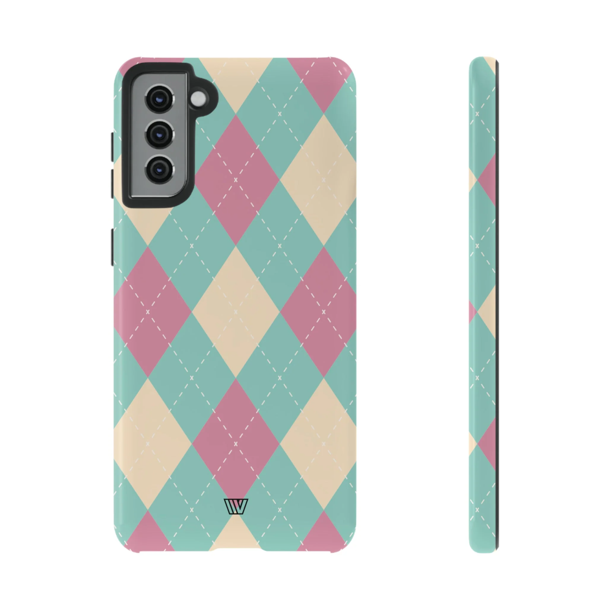 BLUE PINK BEIGE ARGYLE | Tough Phone Case - Image 27