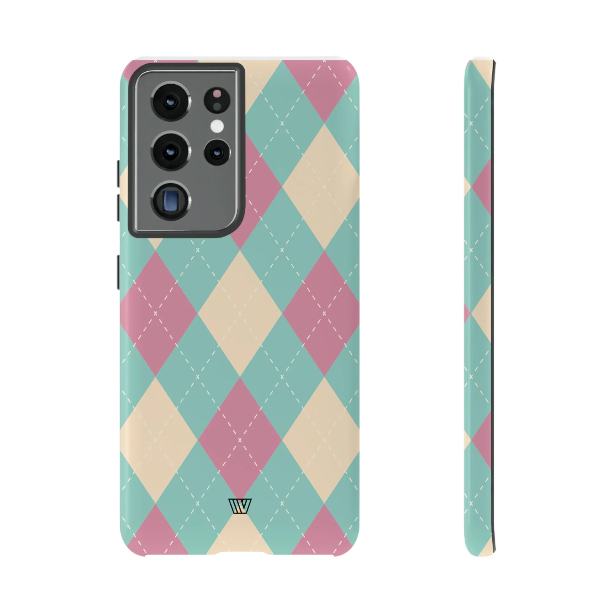 BLUE PINK BEIGE ARGYLE | Tough Phone Case - Image 29