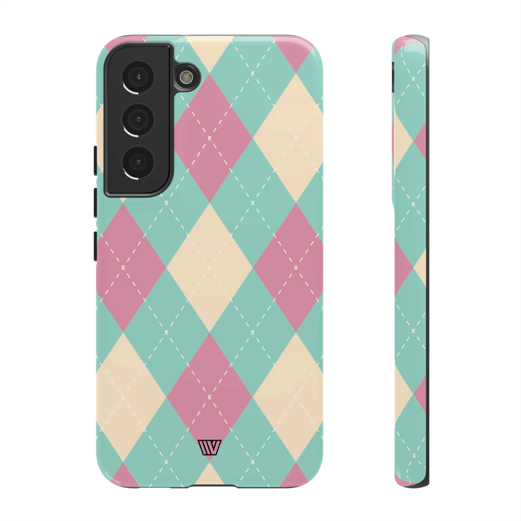 BLUE PINK BEIGE ARGYLE | Tough Phone Case - Image 35