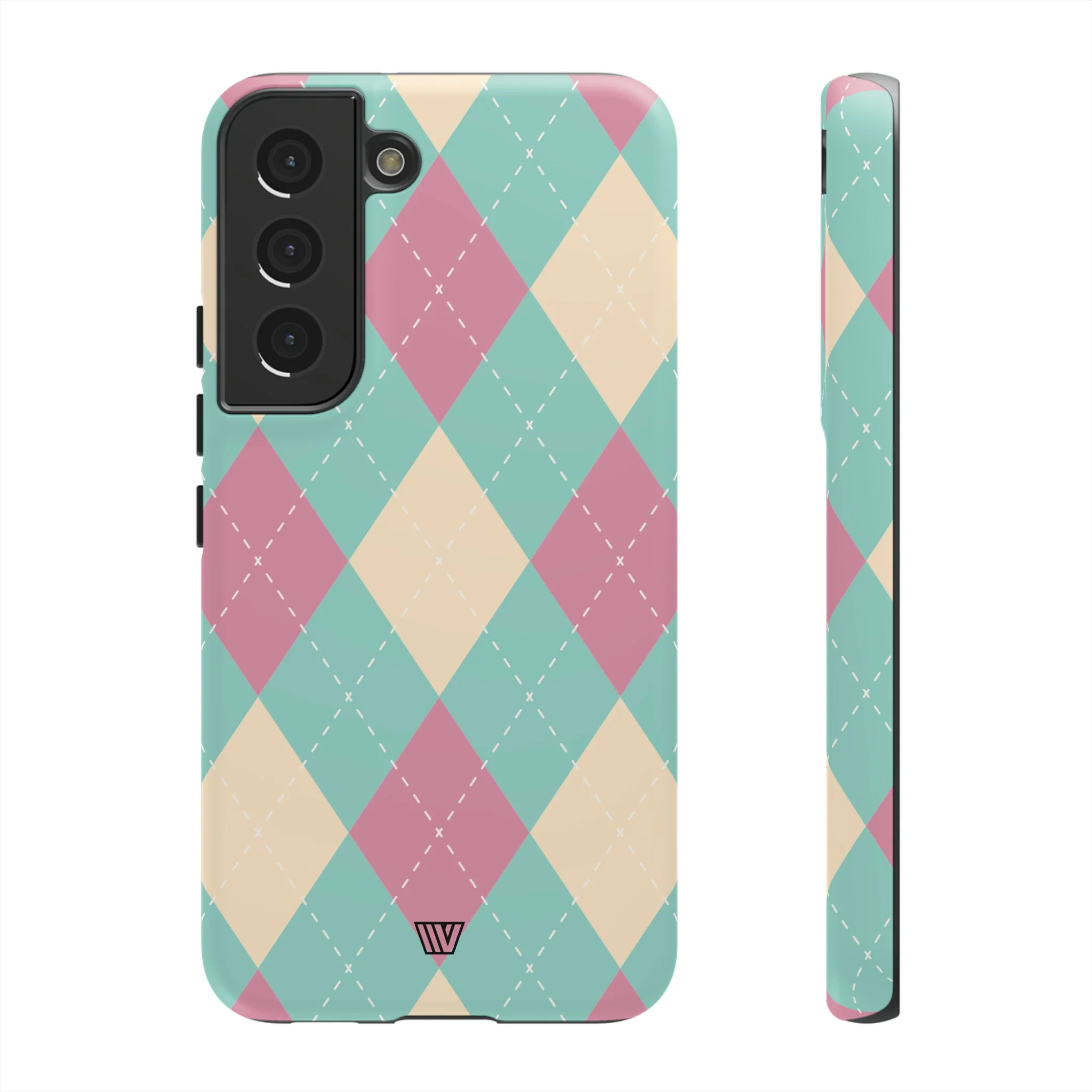 BLUE PINK BEIGE ARGYLE | Tough Phone Case - Image 36
